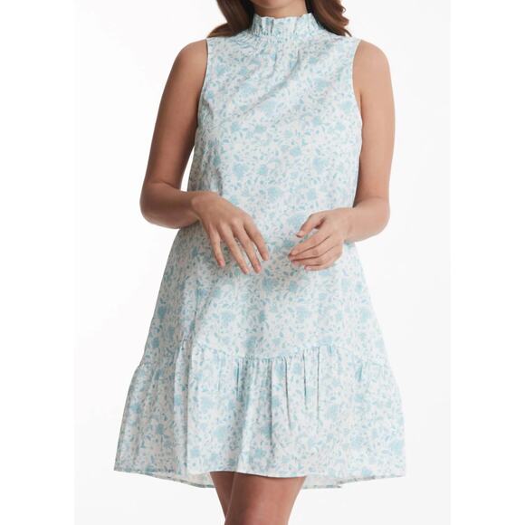 Tyler Boe Poppy Slvls Bottom Ruffle Toile Dress In Multi - Picture 1 of 10